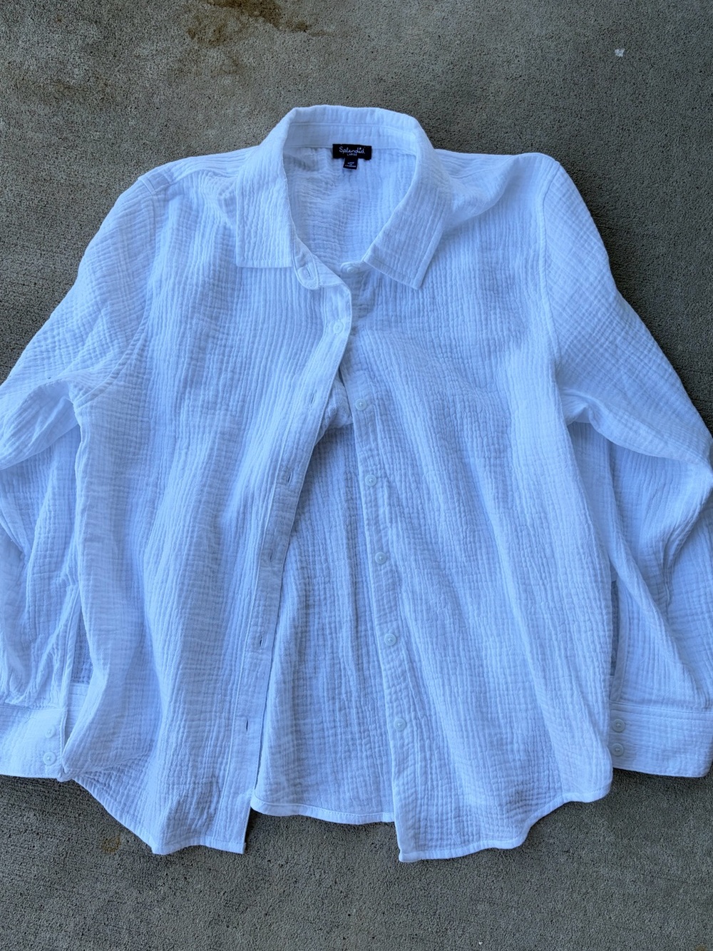 Splendid white gauze long sleeve button down shirt NWOT
